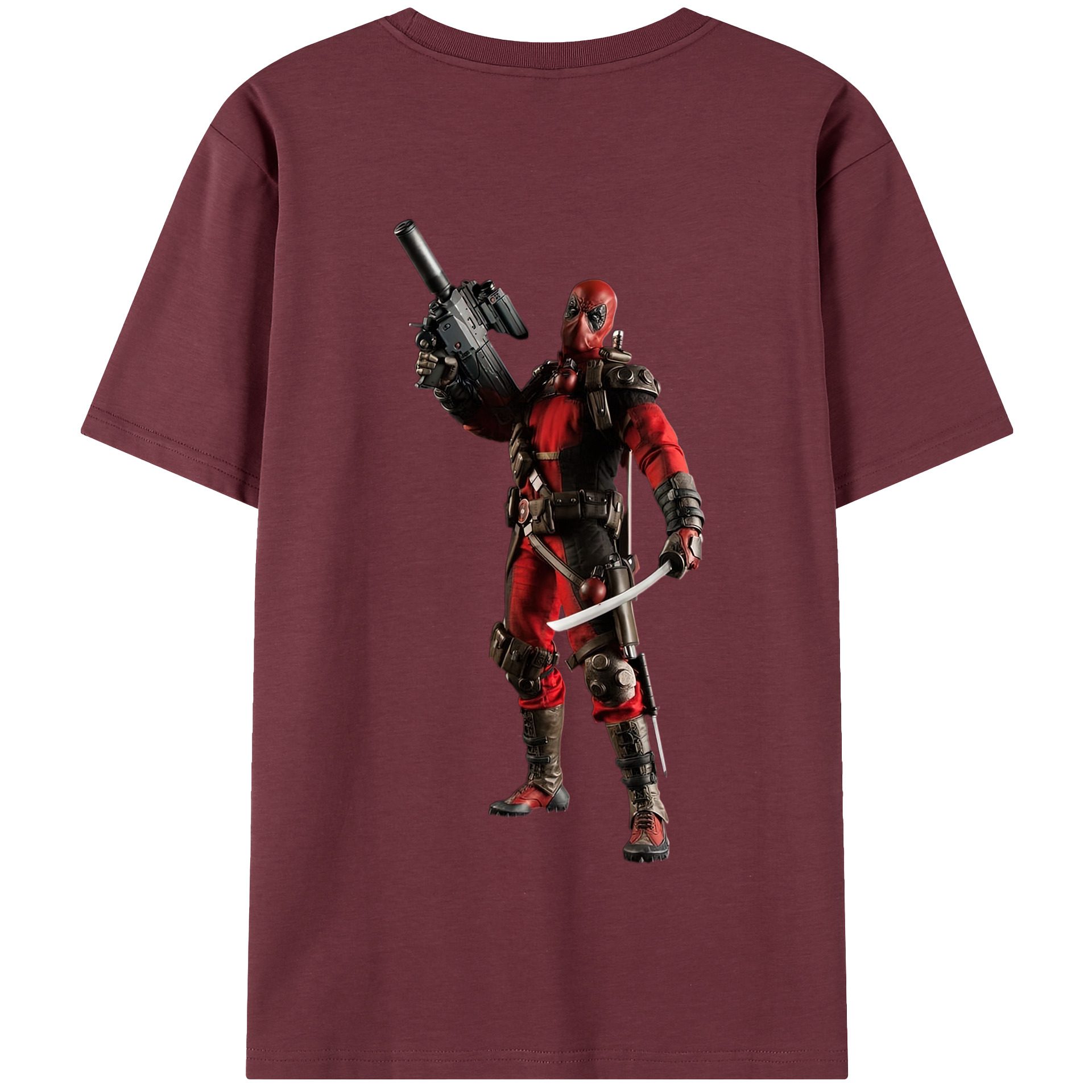 （画像用） Deadpool デッドプール 綿100％半袖Tシャツ（背面プリント）